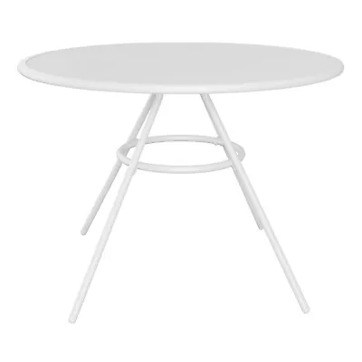 Garden Furniture Dining Table Kilifi White 4 Seater Steel Round Outdoor Patio • £25.19