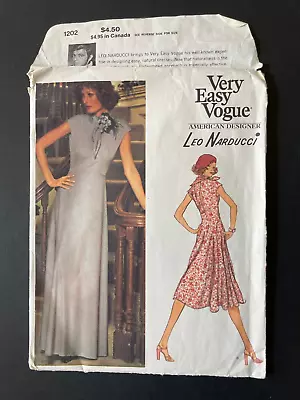 1975 Vogue Americana #1202 Leo Narducci Sewing Pattern Dress SZ 14 UNCUT • $19.99