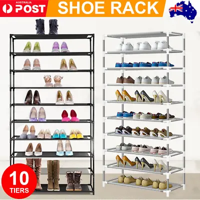 $23.69 • Buy Shoe Rack 10-Tier (50 Pair) Organiser DIY Stackable Storage Shelf Stand AU