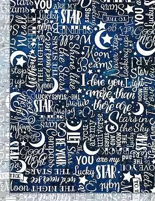 Love You To The Moon & Back Words Fabric Cotton Timeless Treasures C8352 By Yard • $10.97