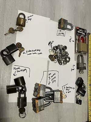 Lot Of 12 Vintage Padlocks Master Locks WB Some Barrel Lock Parts • $39.99