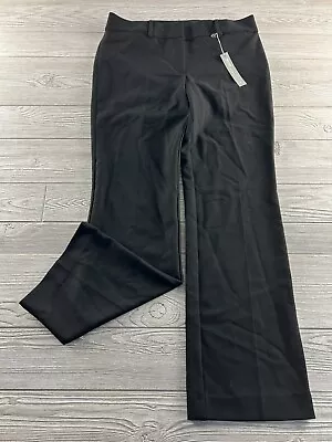 Ann Taylor Loft Marisa Trouser Dress Pant Womens 8 Black Flared Leg Stretch NEW • $21.24