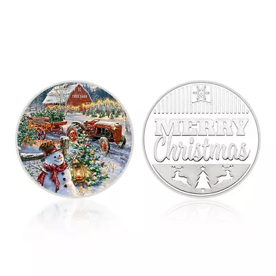 Merry Christmas Silver Coin Collectibles Medal Commemorative Metal Art Crafts • $3.70