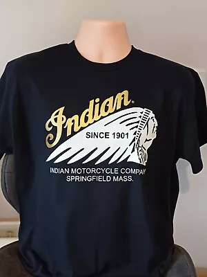 Mens Indian Motorcycle Logo Printed T-shirt Size Medium  • £14.99
