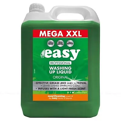 £12.49 • Buy Easy Original Dish Washing Up Liquid Clean Scent Detergent Kitchen Soap Pack 5L