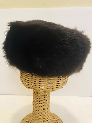 VIntage  Black Mink Fur Russian Hat Quilted Lining  Mens Or Woman’s Fur Hat • $70