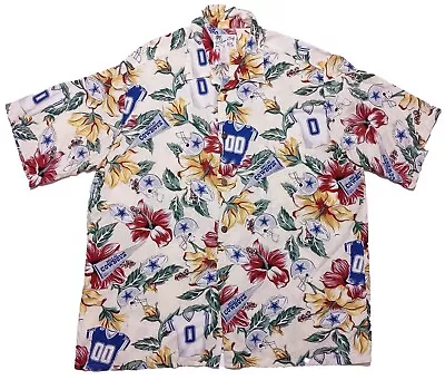 Vintage SUN & TURF Dallas Cowboys NFL Hawaiian Shirt 1990s Floral Men's XL • $24.99