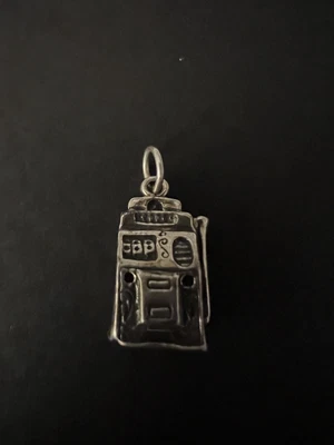 $10.15 • Buy 925 Sterling Silver 3D One Arm Bandit Slot Machine Hollow Charm Pendant