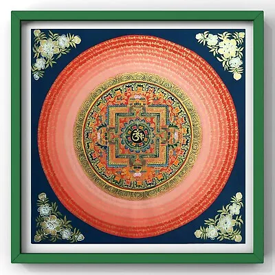 Genuine Om Mandala Thangka Mantra Mandala Prayer Mandala • $133.65