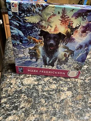 Mark Fredrickson 550 Piece Puzzle Winter Black Lab Fox Deer Rabbit Racoon • $10.95