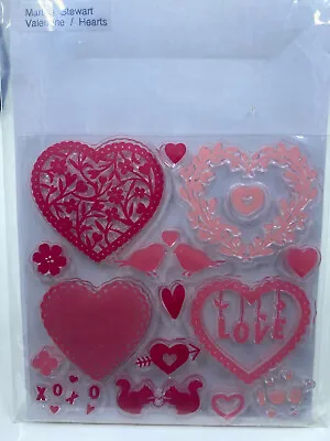 Martha Stewart Valentine Hearts Floral Clear Acrylic Stamp Set Unused • $15.74
