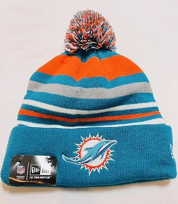 Beautiful Women Miami Dolphins New Era Knit Pom Hat Beanie NFL OnField Authentic • $59