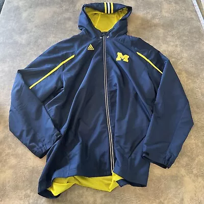 Adidas Michigan Wolverines Jacket Men’s XL Blue Full Zip ClimaProof  • $27.95