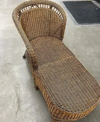 Vintage Wicker Chaise Lounge Chair • $700