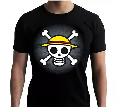 Official One Piece Luffys Crew Skull With Map Premium Mens Tee T Shirt All Sizes • £19.95