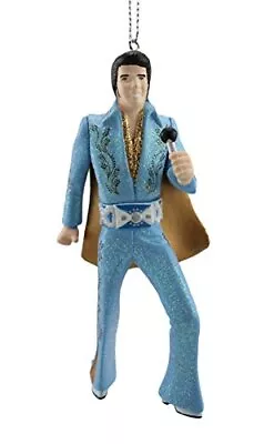 Blue Suit Elvis Presley With Microphone Christmas Tree Ornament • $13.98