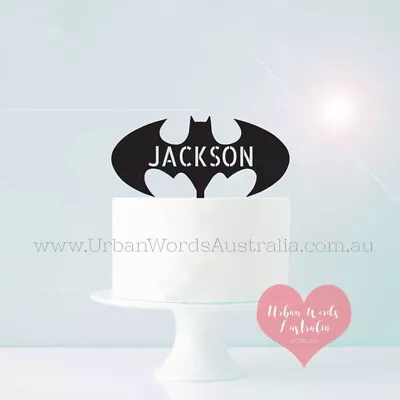 Batman + Custom Name - Cake Topper • $24.95