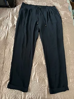 Zara Black Summer Trousers Size L Harem Style • £5.50