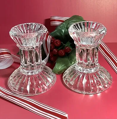 SALE $10 Beautiful Pair Of Mikasa Jubilation Fluted Crystal Candle Stick Holders • $10