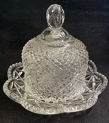 Vintage Avon Domed Lid Crystal Clear Glass Covered Butter/Cheese Dish • $10