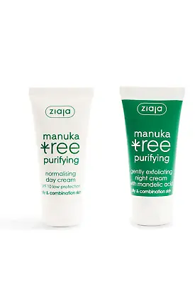 Ziaja Manuka Tree Day Cream 50Ml + Ziaja Manuka Tree Night Cream 50Ml OFFICIAL U • £14.67