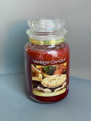 YANKEE CANDLE Be Thankful LARGE JAR 22 Oz 623 G Jar Candle RETURNING TREASURE • £79.99