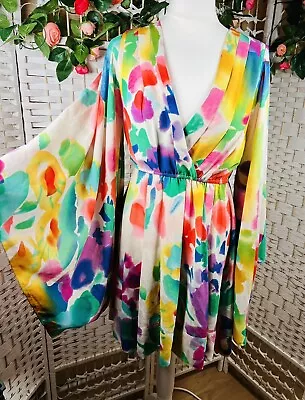 H&M Garden Collection Kimono Mini Dress Kaftan Small EU 34 UK 8 - 10 • $68.45