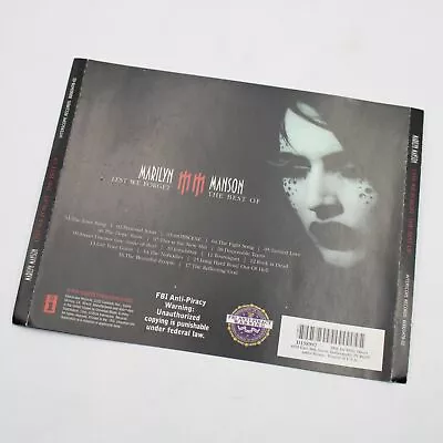BACK INSERT ONLY Marilyn Manson Lest We Forget The Best Of B0003478-02 • $1.09