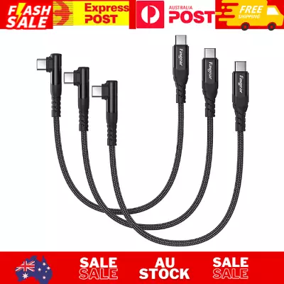 Fasgear Short USB C To USB C Cable - 3 Pack 30cm 60W USB 2.0 Type C Charger Fast • $19.57