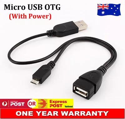 Micro USB Male To USB Female OTG Cable For Samsung Galaxy Sony Nokia With Power • $9.50