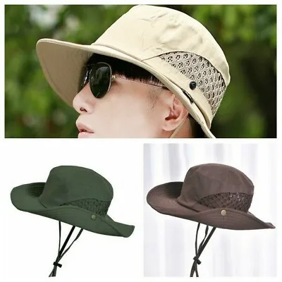 £12.31 • Buy Men Women Fishing Hat Cap Mesh Bush Hiking Sun Safari Outdoor Foldable Military