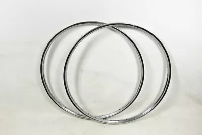 PAIR VINTAGE ROADSTER 26x1 1/2 (584) CHROME BIKE RIMS WESTRICK ROD OR CALIPER • $58.01