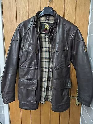 Belstaff Panther Leather Jacket Brown Black L Used • £300
