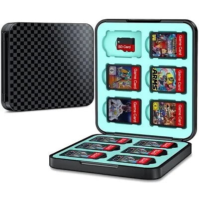 Nintendo Switch 12 Games In 1 Shock Proof Hard Storage Case Carbon Theme • $32.95