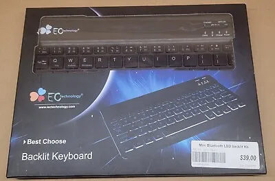 EC Technology Mini Backlit  Bluetooth LED Keyboard  • $15