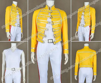 $79.19 • Buy Queen Band Cosplay Lead Vocals Freddie Mercury Costume Yellow Jacket Outwear New