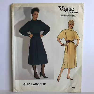 Vogue Patterns 1084 Misses Sz 14 Guy Laroche Dress 2 Styles Sewing Pattern UNCUT • $8