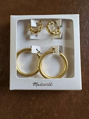 Madewell Two-Pack Hoop Earrings Gift Box • $9.99