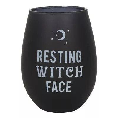 Resting Witch Face Stemless Wine Glass Home Halloween Gift Fi_51127 • £7.66