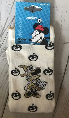 Minnie Mouse White Halloween Socks Pumpkin 12 1/2 - 3 1/2 Girls Witch #D • £4.99