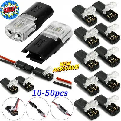 10-50x Waterproof 2 Pin Way Plug Car Electrical Connector Wire Cable Automotive • £3.85