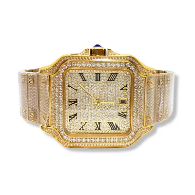 VVS Lab Cz Diamonds Fully Iced Automatic Stainless Steel Watch. • $405