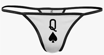 Queen Of Spades Knickers Thong Pants Ladies Underwear Funny Rude Bbc Only Sexy • £8.99