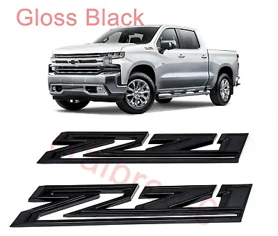 2x Gloss Black Z71 Fender Emblem Badge For 2019 - 2023 Silverado GM OEM • $35.50