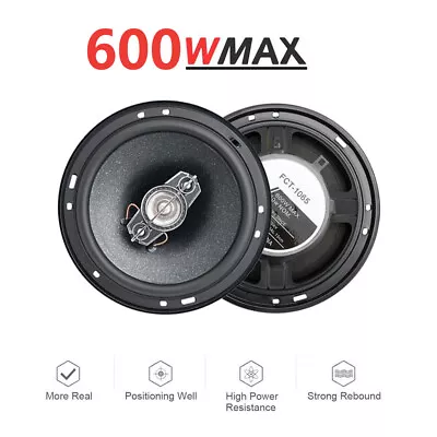 (2)Universal 6.5 600 Watt 3-Way Max 4 Ohm Coaxials Full-Range Car Stereo Speaker • $22.99