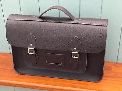 Cambridge Satchel Company 15 Inch Leather Batchel Bag Briefcase Brown Pebbled • £59