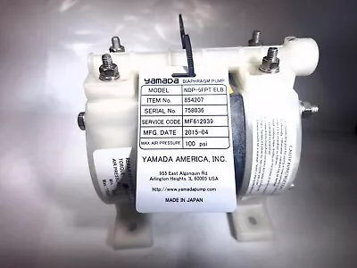 Yamada Ndp-5fpt Air-operated Double Diaphragm Pump Ndp5fpt • $309