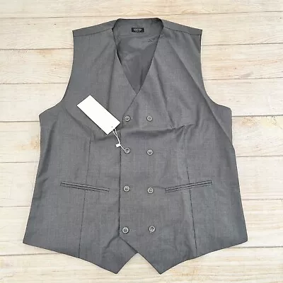 Coofandy Men's Double Breasted Gray Vest Size L • $25