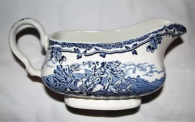 Blue Transferware MYOTT COUNTRY LIFE Gravy Boat England Vintage • $9.99