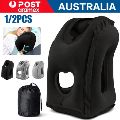 $16.69 • Buy Inflatable Air Cushion Travel Pillow For Airplane Office Nap Rest Neck Head Chin